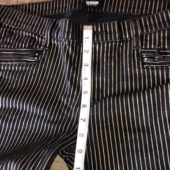 Hudson’s Spark ⚡️ SuperSkinny Gold Striped 5 Pocket Jeans 👖 Wow! - Picture 9 of 17